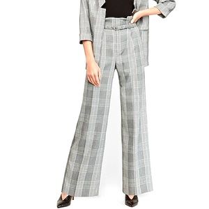 Express plaid wide leg trouser pants